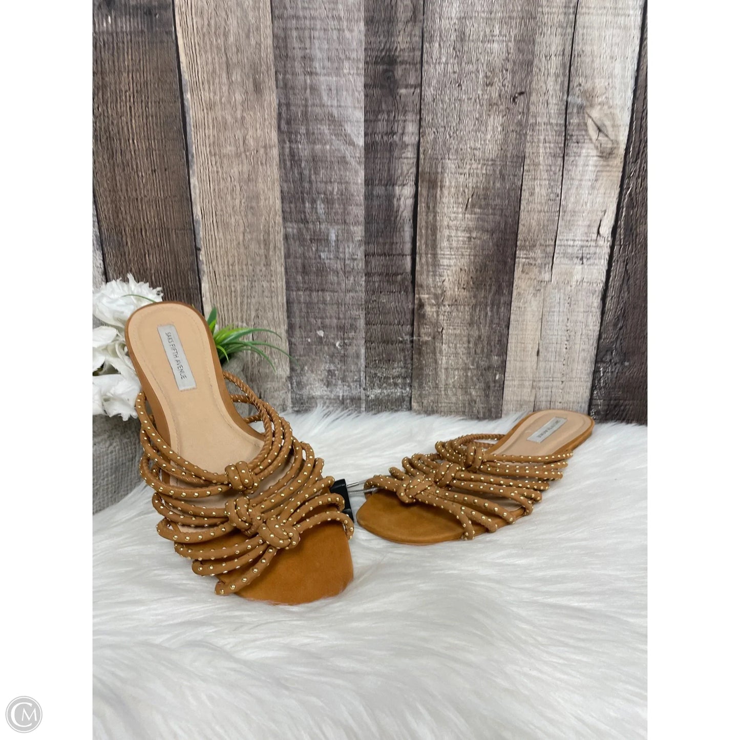 Sandals Flats By Saks Fifth Avenue In Tan, Size: 9
