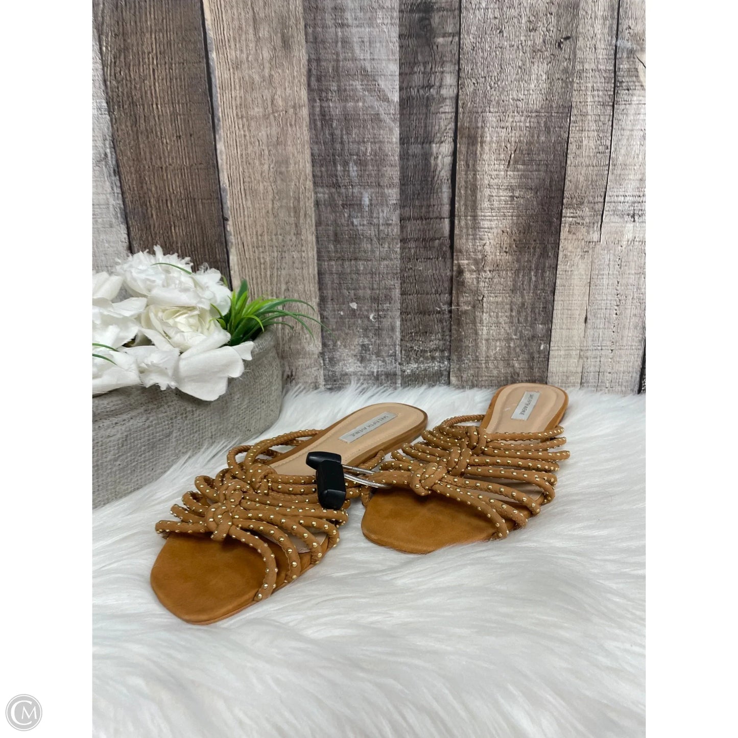 Sandals Flats By Saks Fifth Avenue In Tan, Size: 9