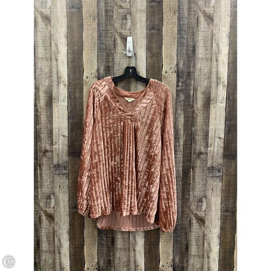Tunic Long Sleeve By Entro In Rose Gold, Size: L