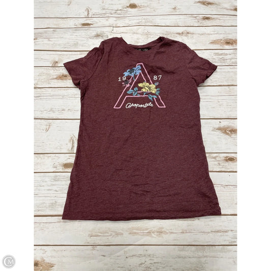 Top Short Sleeve Basic By Aeropostale In Maroon, Size: M