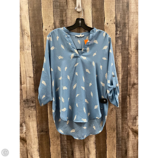 Top Long Sleeve By Lush In Blue & White, Size: S