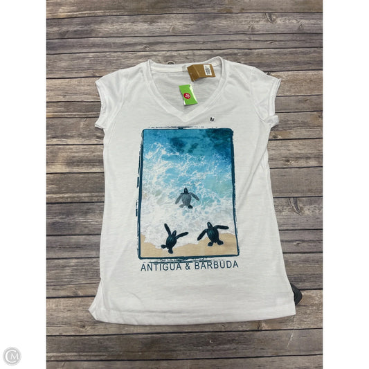 Top Short Sleeve By Cme In White, Size: M