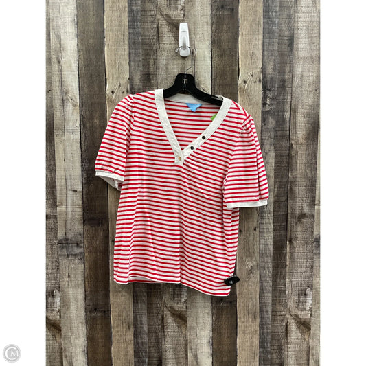 Top Short Sleeve By Draper James In Striped Pattern, Size: M