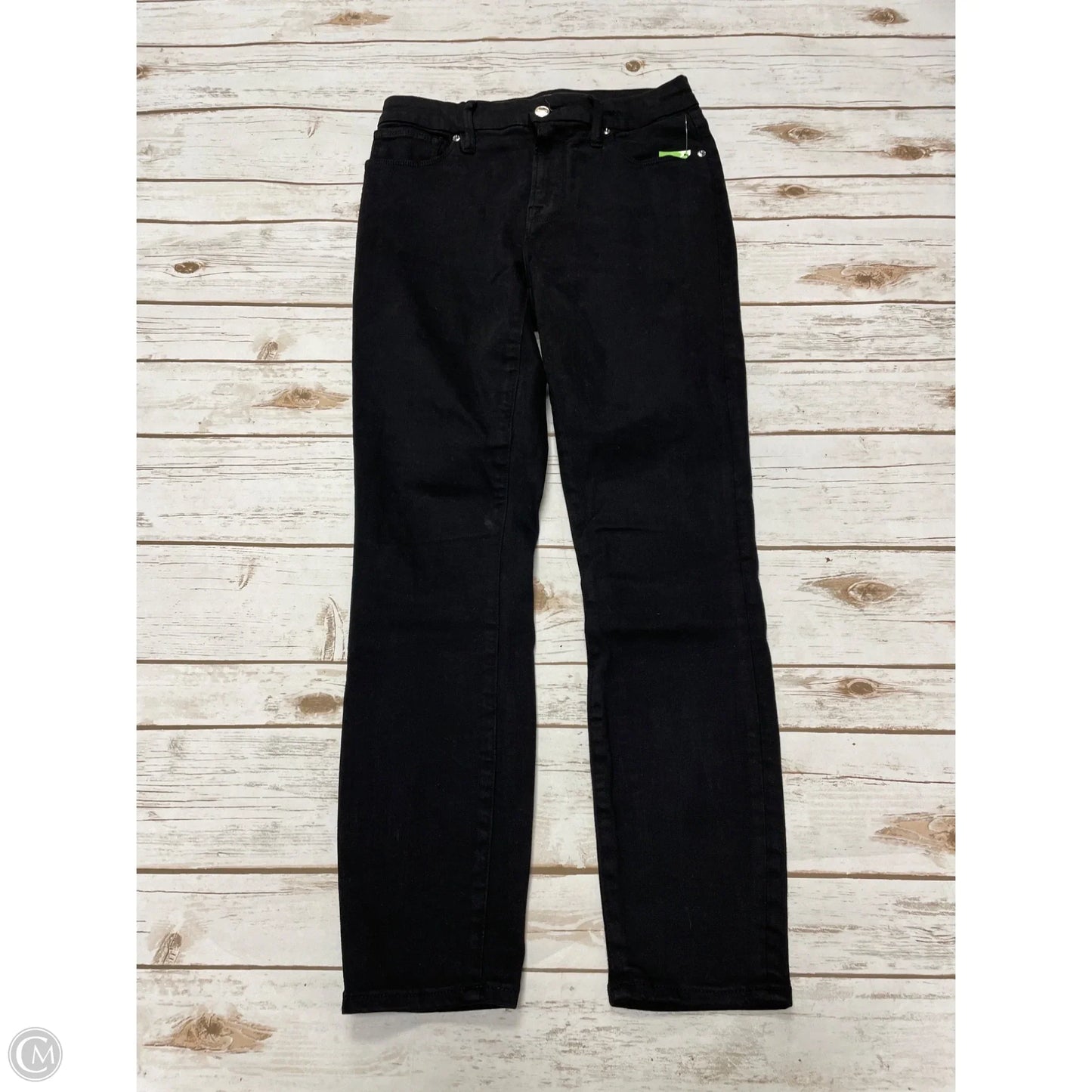 Jeans Skinny By Good American In Black Denim, Size: 8