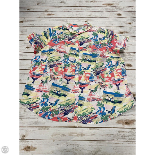 Top Short Sleeve By Woman Within In Multi-colored, Size: 2x