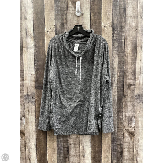Athletic Top Long Sleeve Collar By Members Mark In Grey, Size: Xl