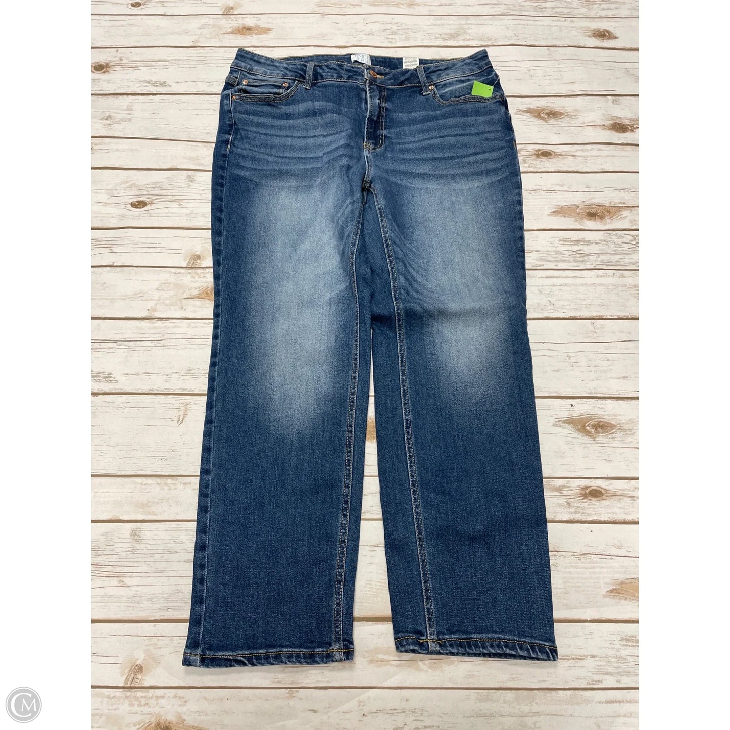 Jeans Straight By Time And Tru In Blue Denim, Size: 16