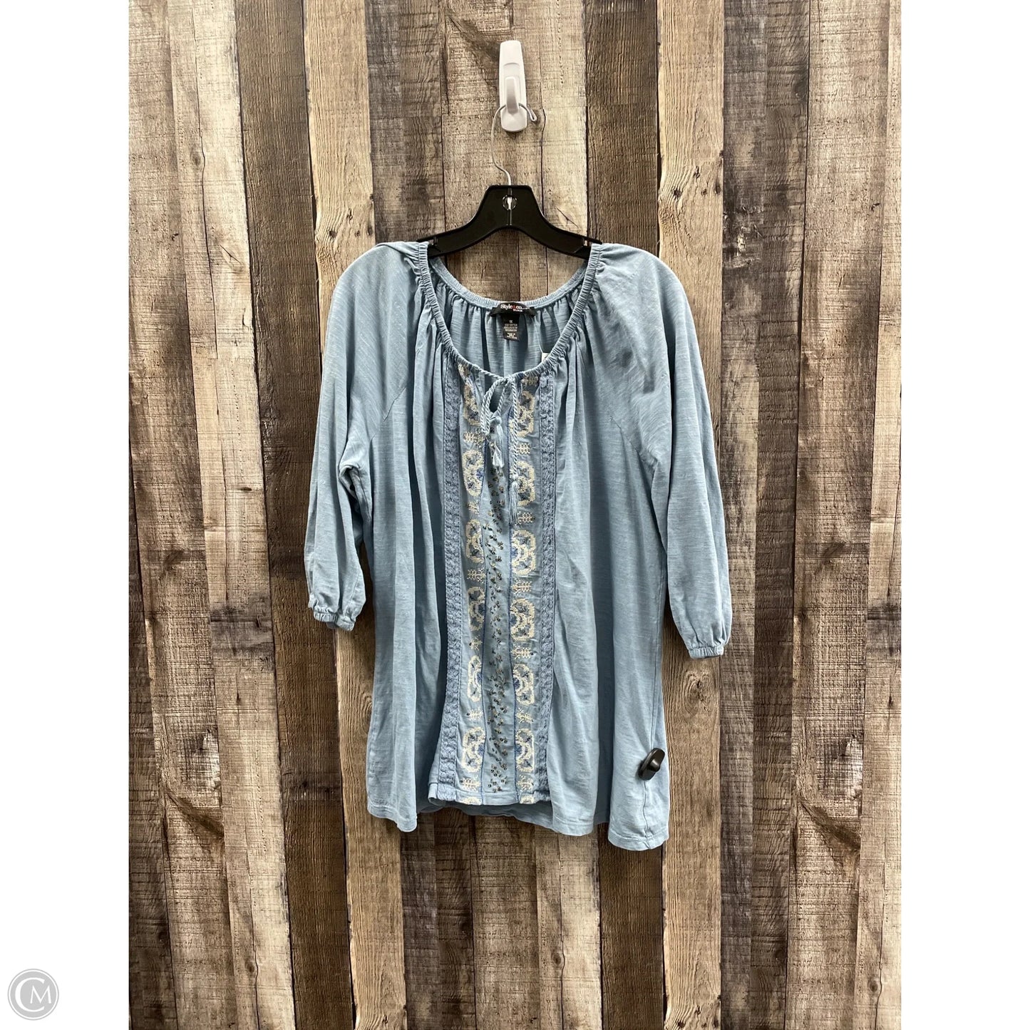 Top Long Sleeve By Style And Company In Blue, Size: 1x