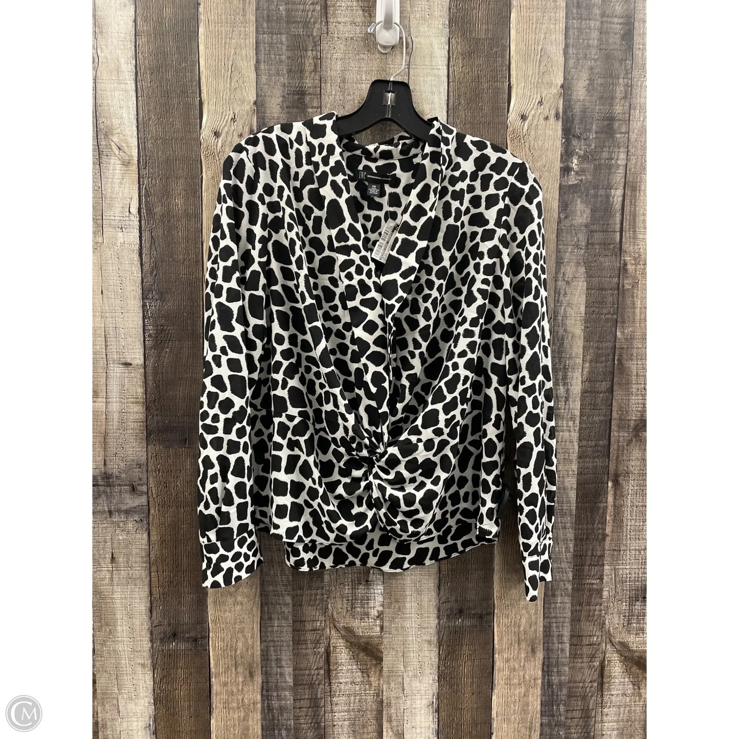 Top Long Sleeve By International Concepts In Polkadot Pattern, Size: Mp