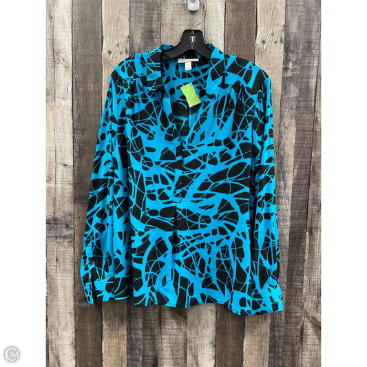Top Long Sleeve By Dana Buchman In Multi-colored, Size: Xl