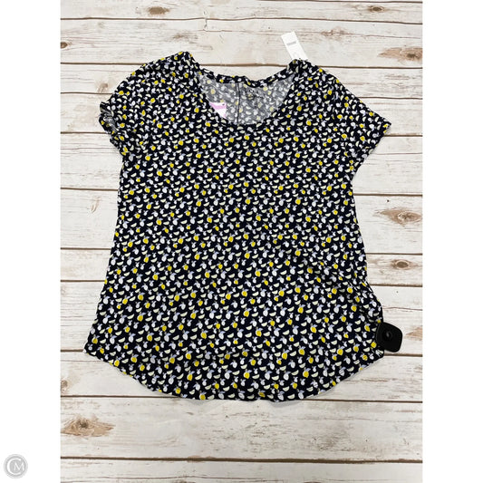Top Short Sleeve By Loft In Multi-colored, Size: M