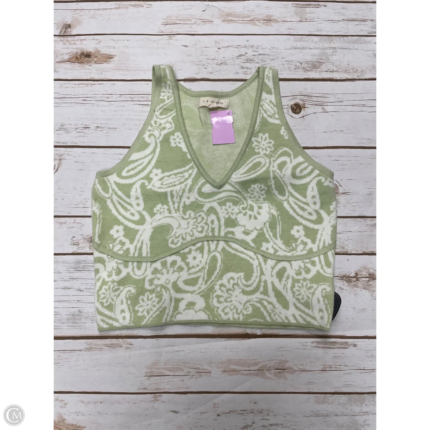 Vest Sweater By La Hearts In Green & White, Size: M