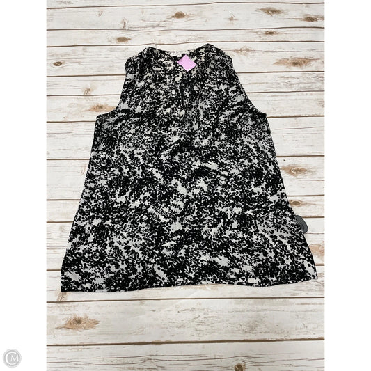 Top Sleeveless By Chaus In Black & White, Size: M