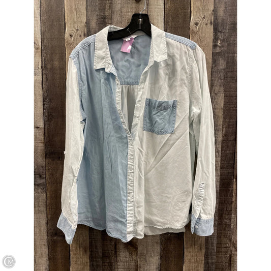 Top Long Sleeve By Time And Tru In Blue Denim, Size: L