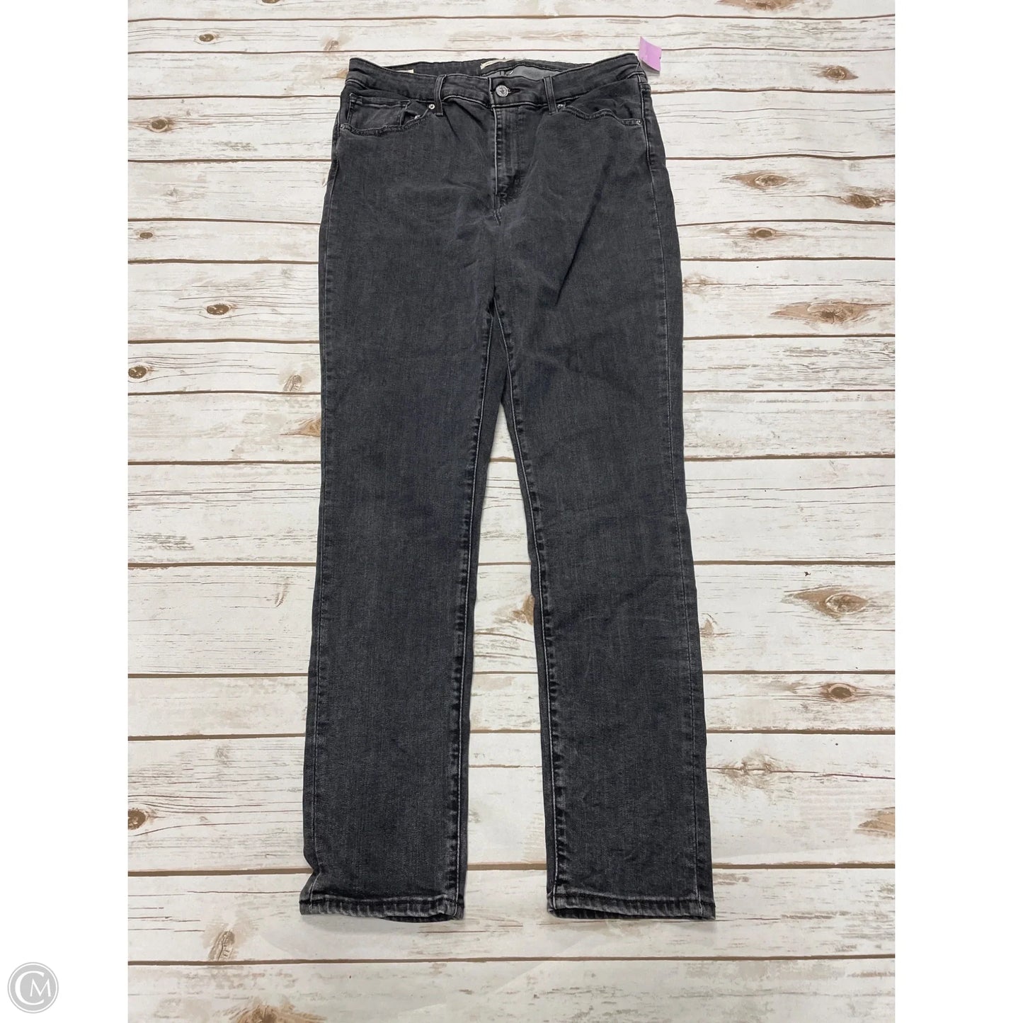 Jeans Skinny By Levis In Black Denim, Size: 14