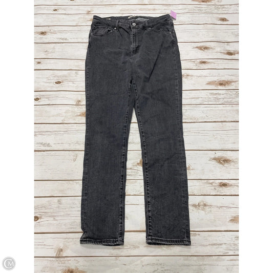 Jeans Skinny By Levis In Black Denim, Size: 14