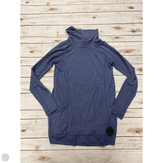 Athletic Top Long Sleeve Collar By Tek Gear In Blue, Size: S