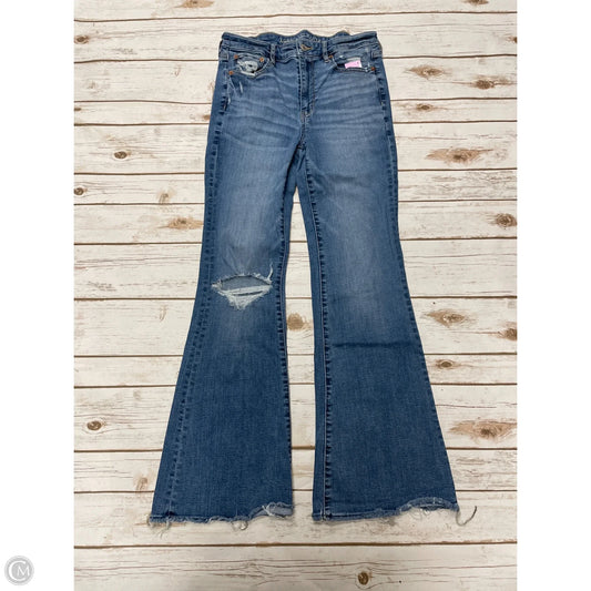 Jeans Flared By American Eagle In Blue Denim, Size: 6