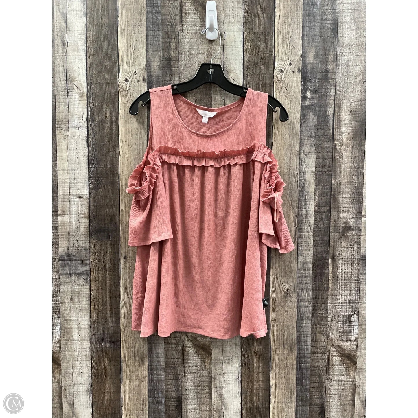 Top Short Sleeve By Lc Lauren Conrad In Mauve, Size: L