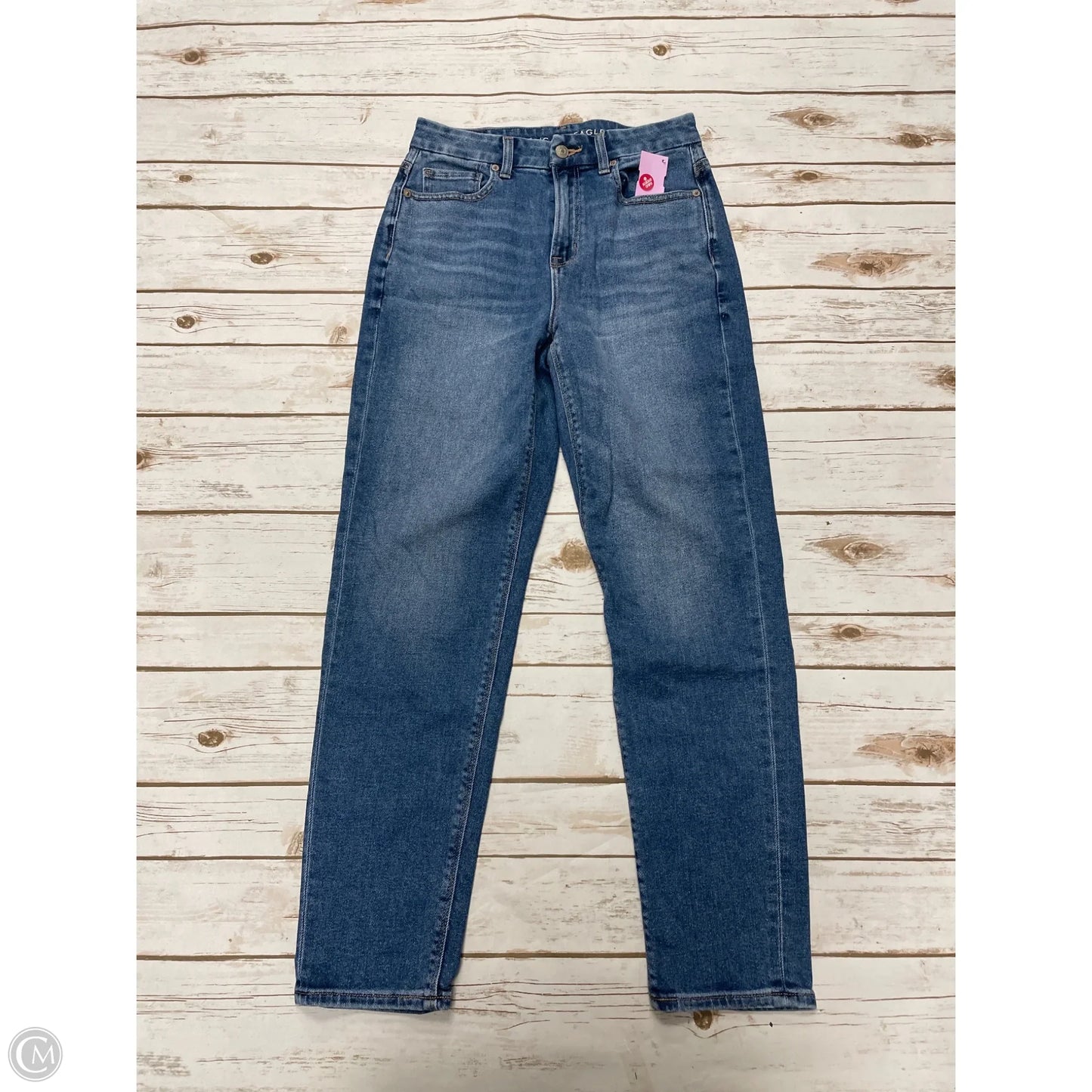 Jeans Skinny By American Eagle In Blue Denim, Size: 4