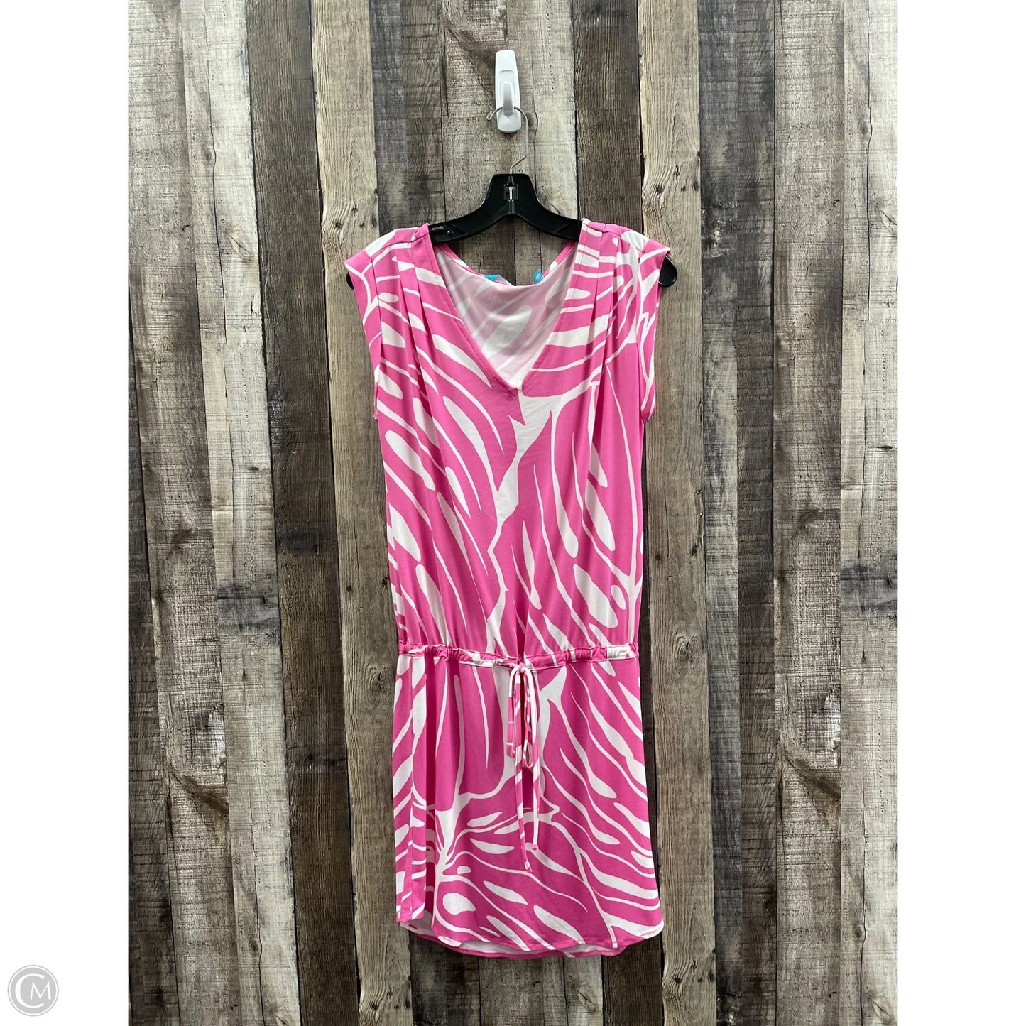 Dress Casual Midi By Tori Richards In Pink & White, Size: Xs
