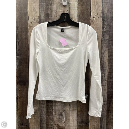 Top Long Sleeve Basic By Shein In White, Size: Xs