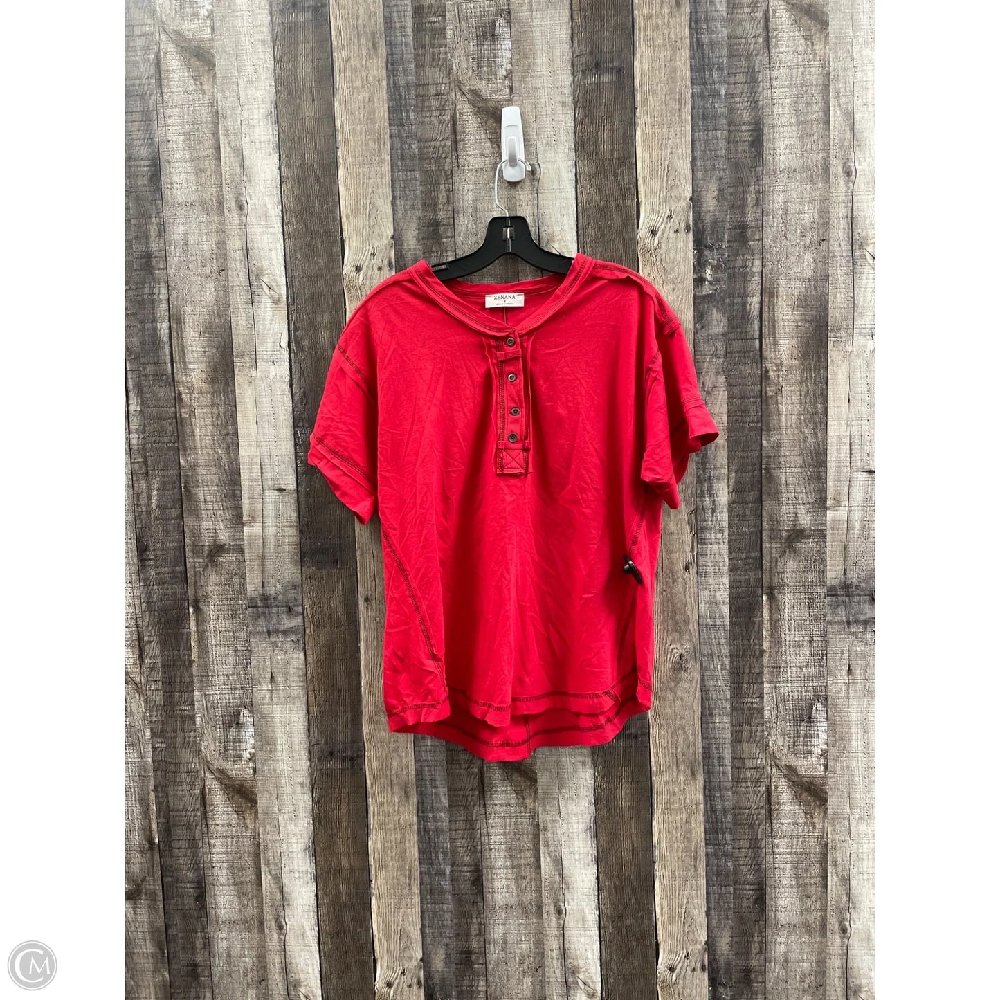 Top Short Sleeve By Zenana Outfitters In Red, Size: S