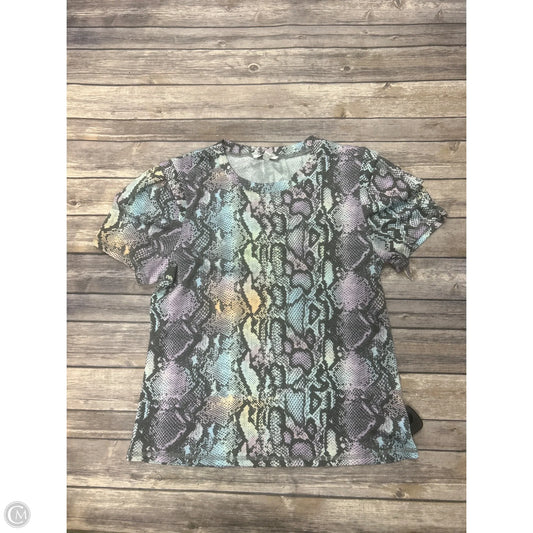 Top Short Sleeve By Cme In Snakeskin Print, Size: M