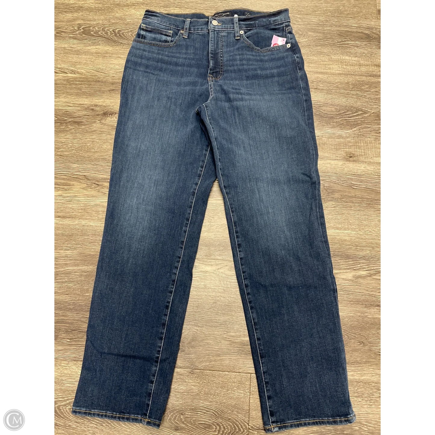 Jeans Straight By Lucky Brand In Blue Denim, Size: 12