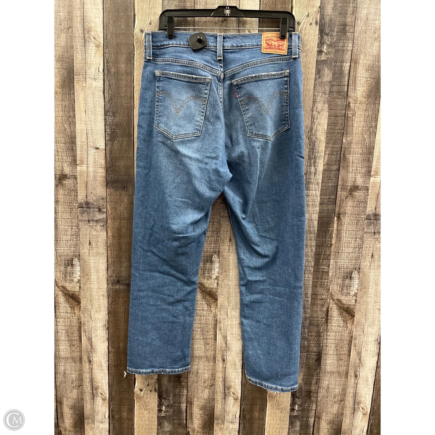 Jeans Straight By Levis In Blue Denim, Size: 12