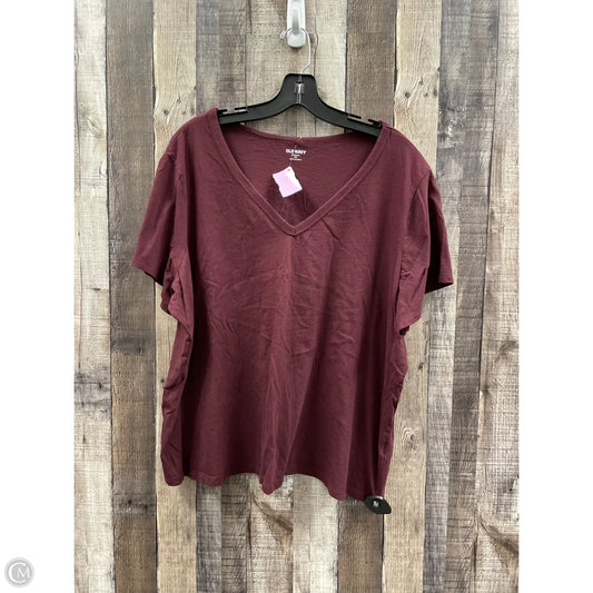 Top Short Sleeve Basic By Old Navy In Maroon, Size: Xxl