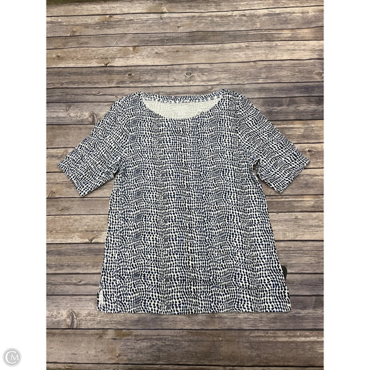 Top Short Sleeve By Chicos In Blue & White, Size: M