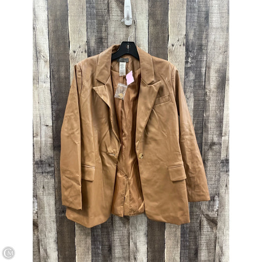 Jacket Leather By Sans Souci In Brown, Size: S