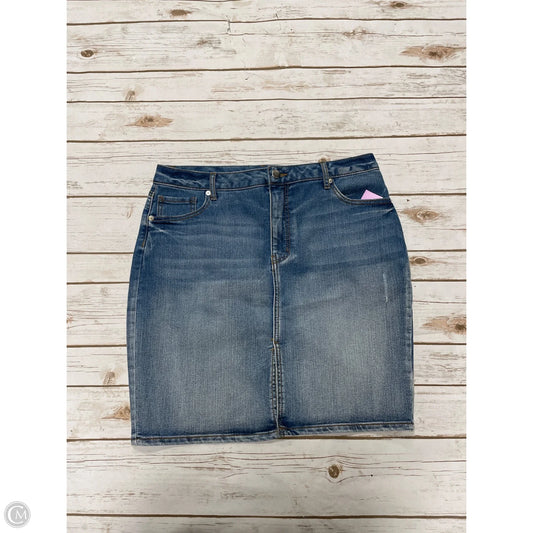 Skirt Midi By Faded Glory In Blue Denim, Size: 12
