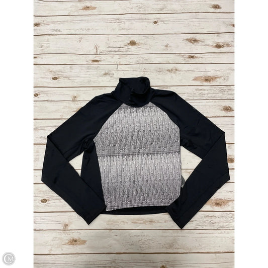 Athletic Top Long Sleeve Collar By Under Armour In Black, Size: L