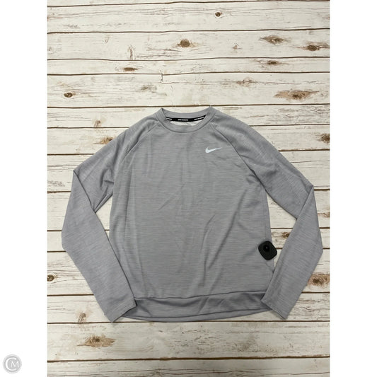 Athletic Top Long Sleeve Crewneck By Nike In Grey, Size: S