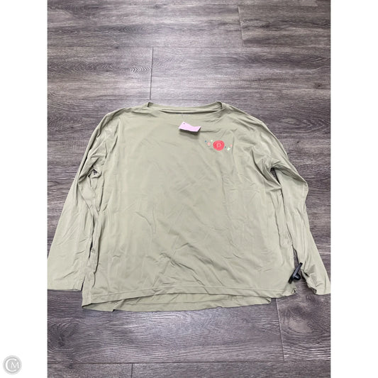Athletic Top Long Sleeve Crewneck By Cme In Green, Size: L