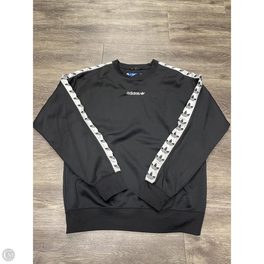 Athletic Sweatshirt Crewneck By Adidas In Black & Blue, Size: S