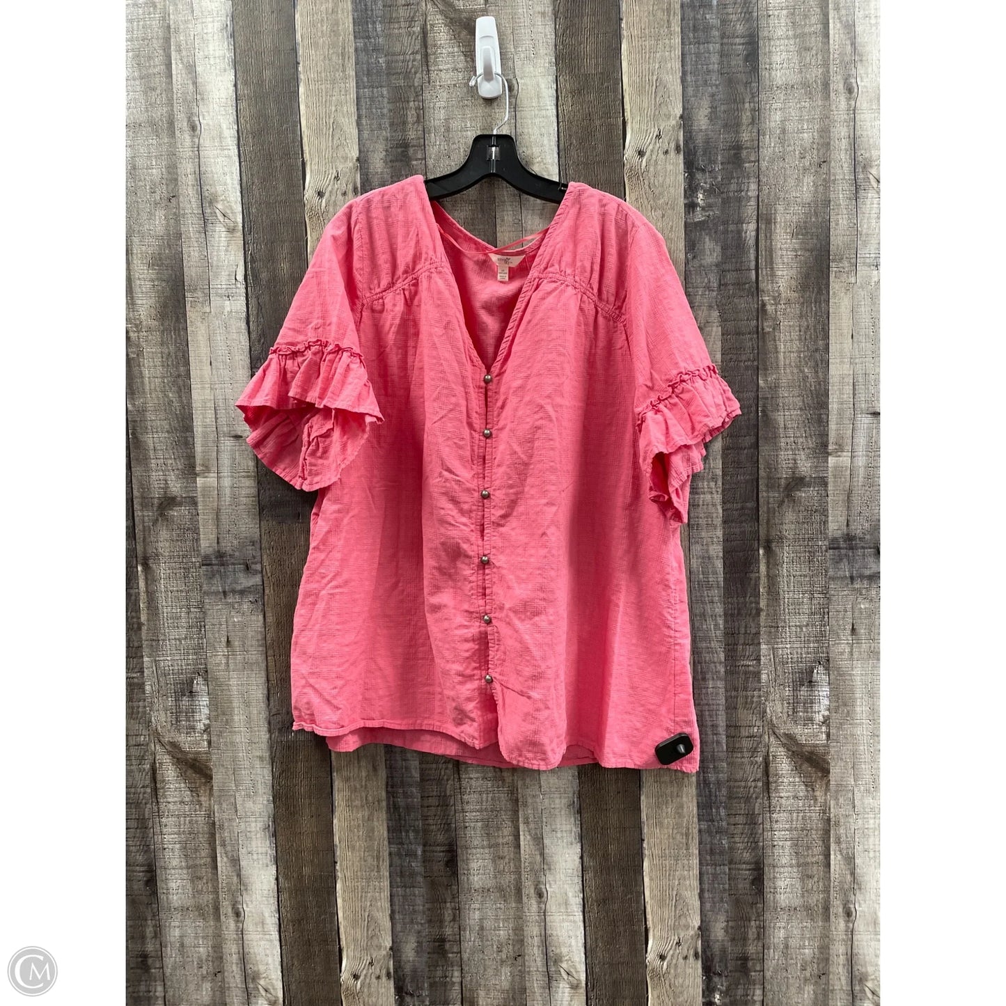 Top Short Sleeve By Terra & Sky In Pink, Size: 2x