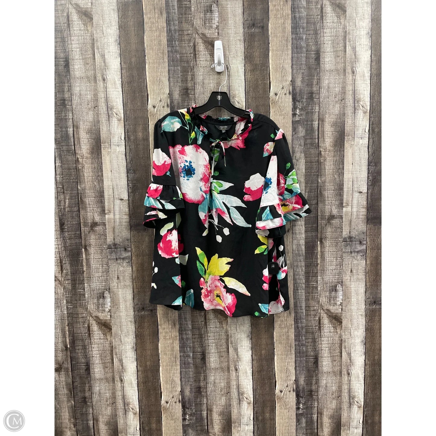 Top Short Sleeve By Nicole In Multi-colored, Size: 2x