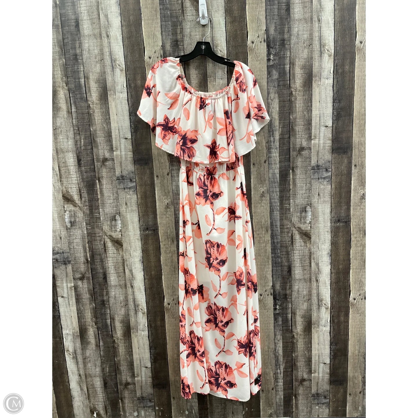 Dress Casual Maxi By Cmf In Pink & White, Size: M