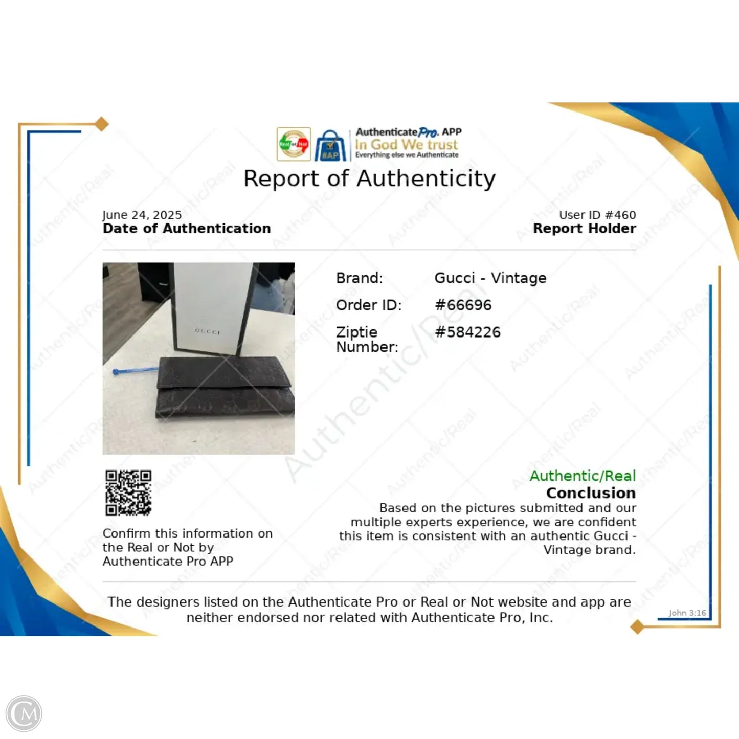 Wallet Luxury Designer By Gucci, Size: Medium