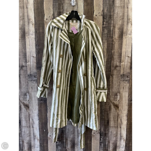 Coat Trench Coat By Altard State In Green & White, Size: M