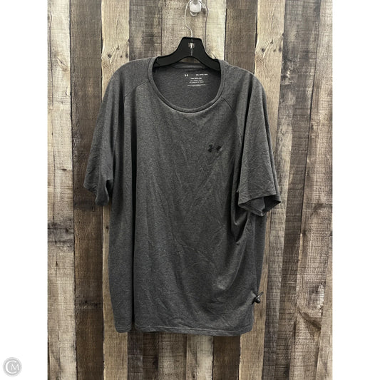 Athletic Top Short Sleeve By Under Armour In Grey, Size: 2x