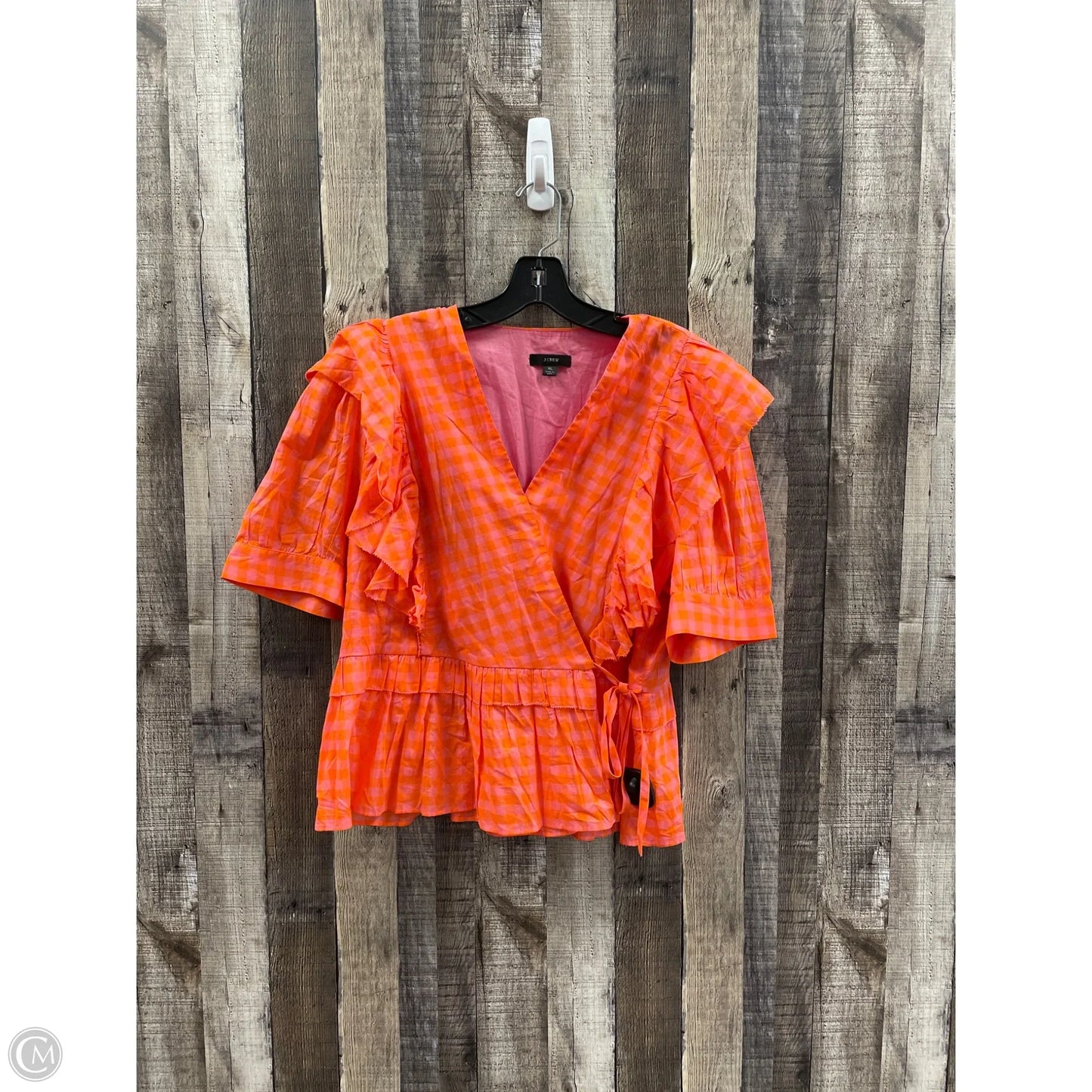 Top Short Sleeve By J. Crew In Orange & Pink, Size: Xl