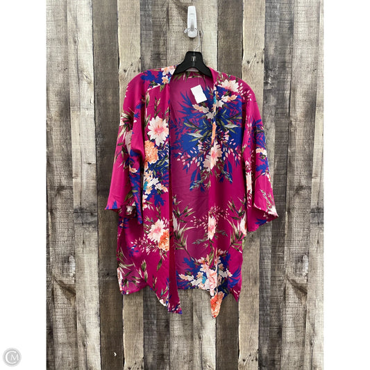 Cardigan By Pink Lily In Floral Print, Size: S
