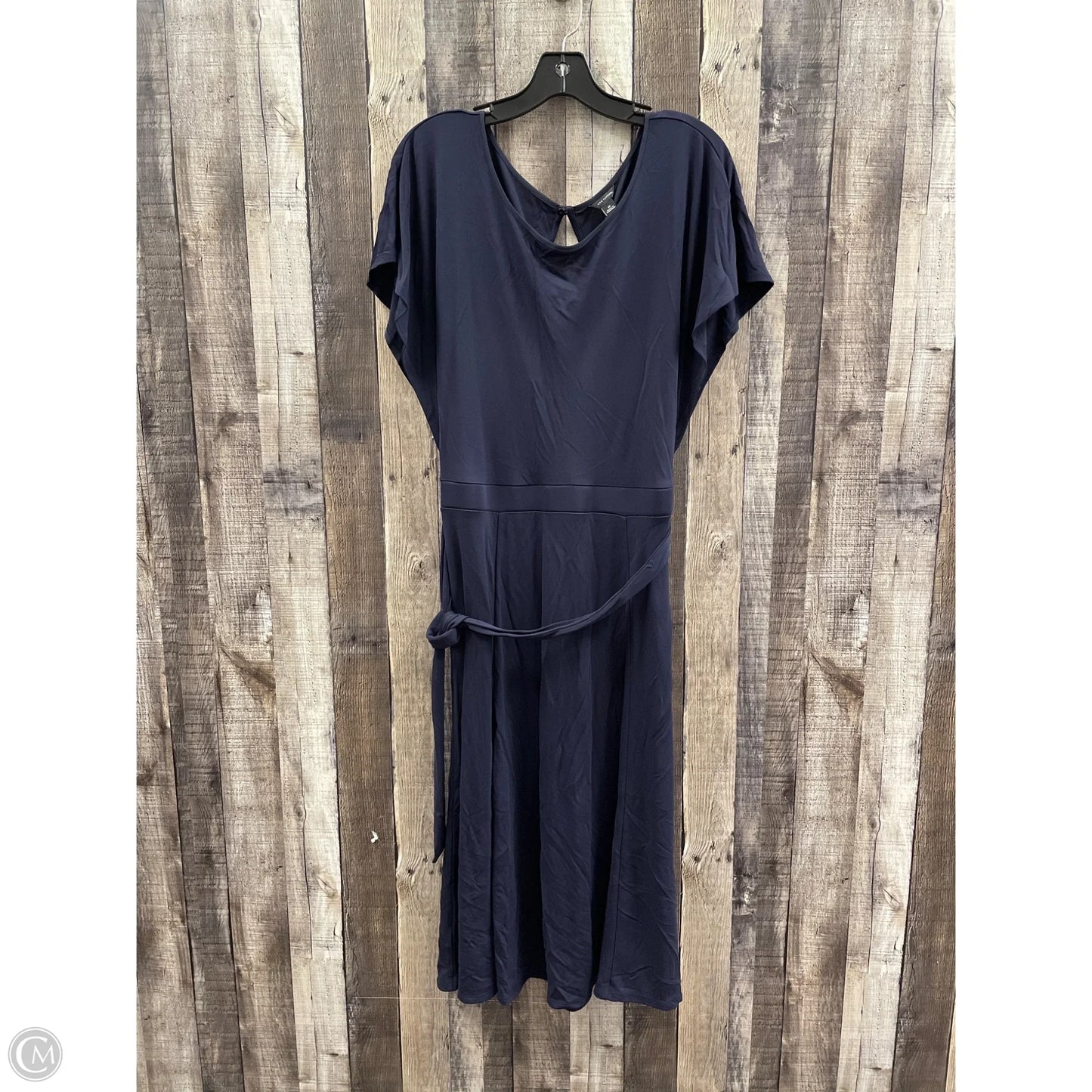 Dress Casual Midi By Ann Taylor In Navy, Size: M