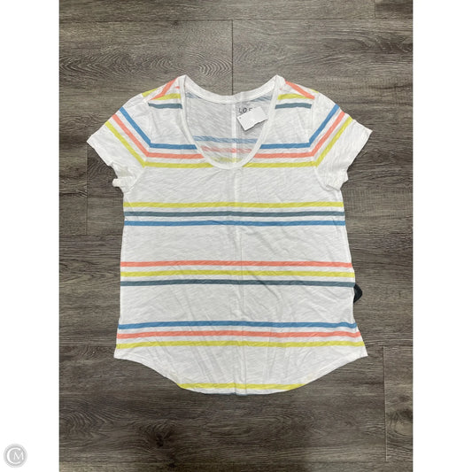 Top Short Sleeve By Loft In Striped Pattern, Size: M