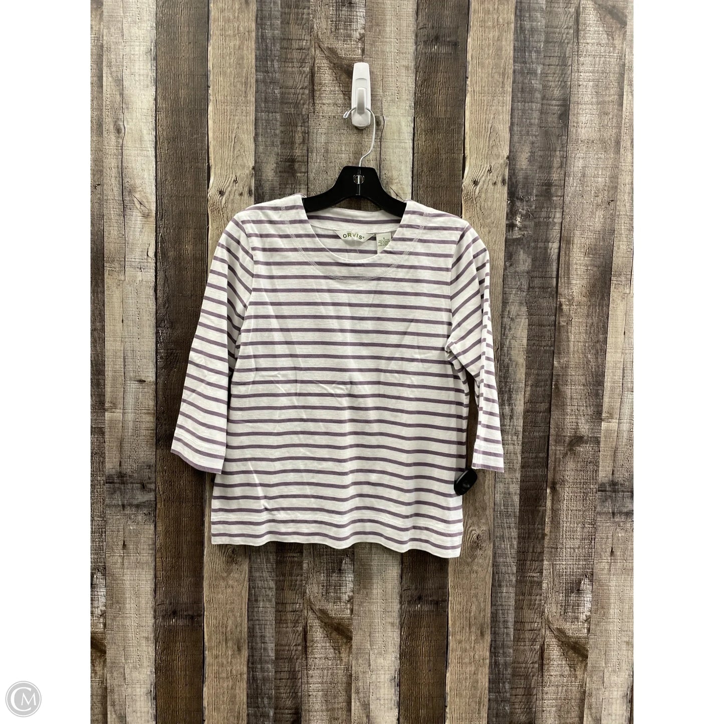 Top 3/4 Sleeve By Orvis In Striped Pattern, Size: S