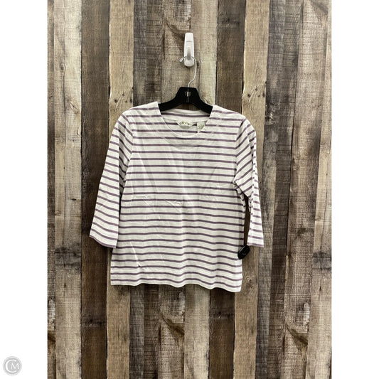 Top 3/4 Sleeve By Orvis In Striped Pattern, Size: S